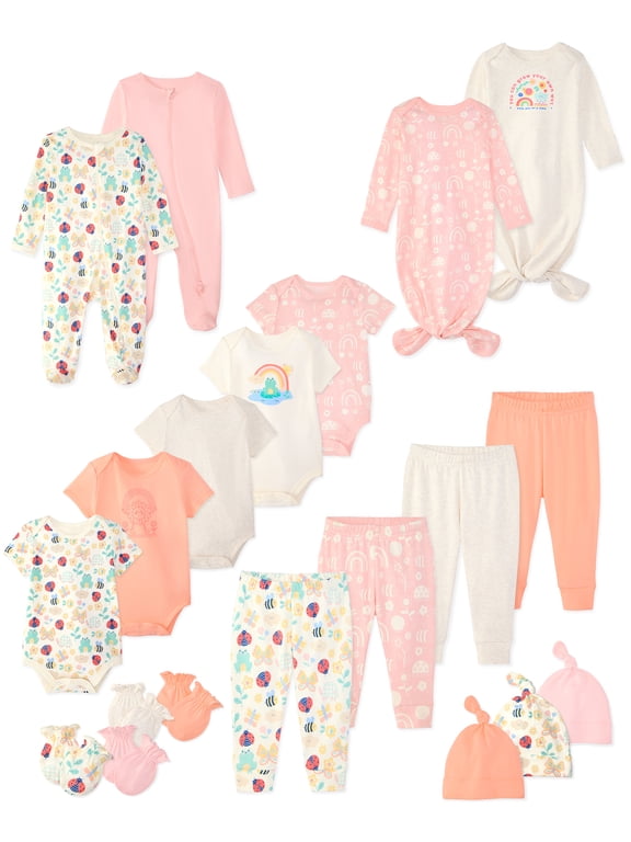 Newborn & Baby 100% Cotton Layette Gift Set, Sizes NB–6/9M, 20-Piece
