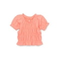 thumbnail image 1 of Garanimals Baby Girl Smocked Short Sleeve Top, Sizes 0-24 Months, 1 of 3