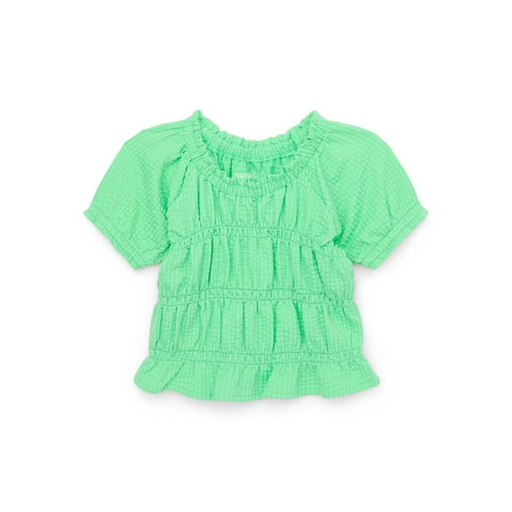 Garanimals Baby Girl Smocked Short Sleeve Top, Sizes 0-24 Months