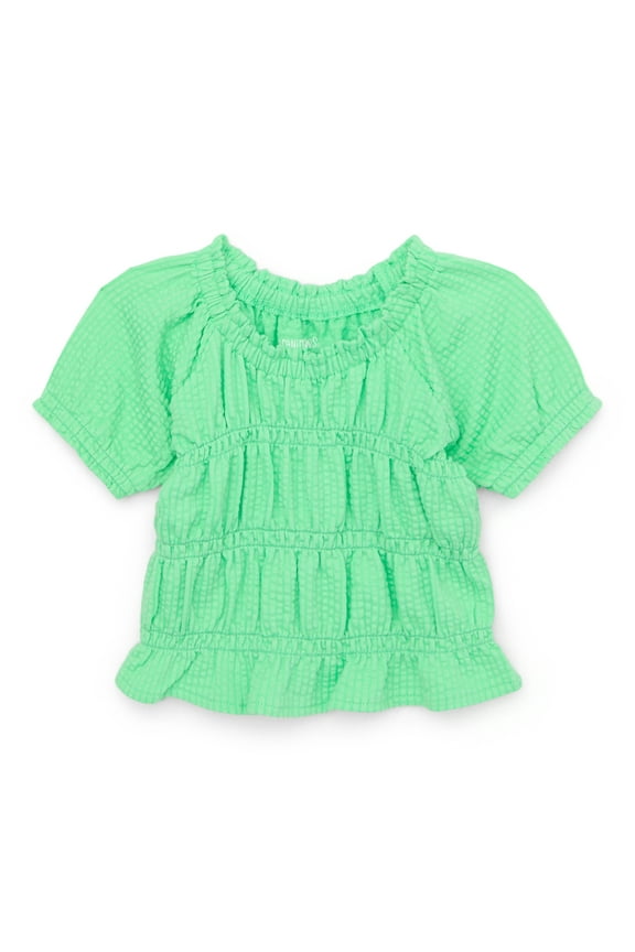Baby Girl Smocked Short Sleeve Top, Sizes 0-24 Months
