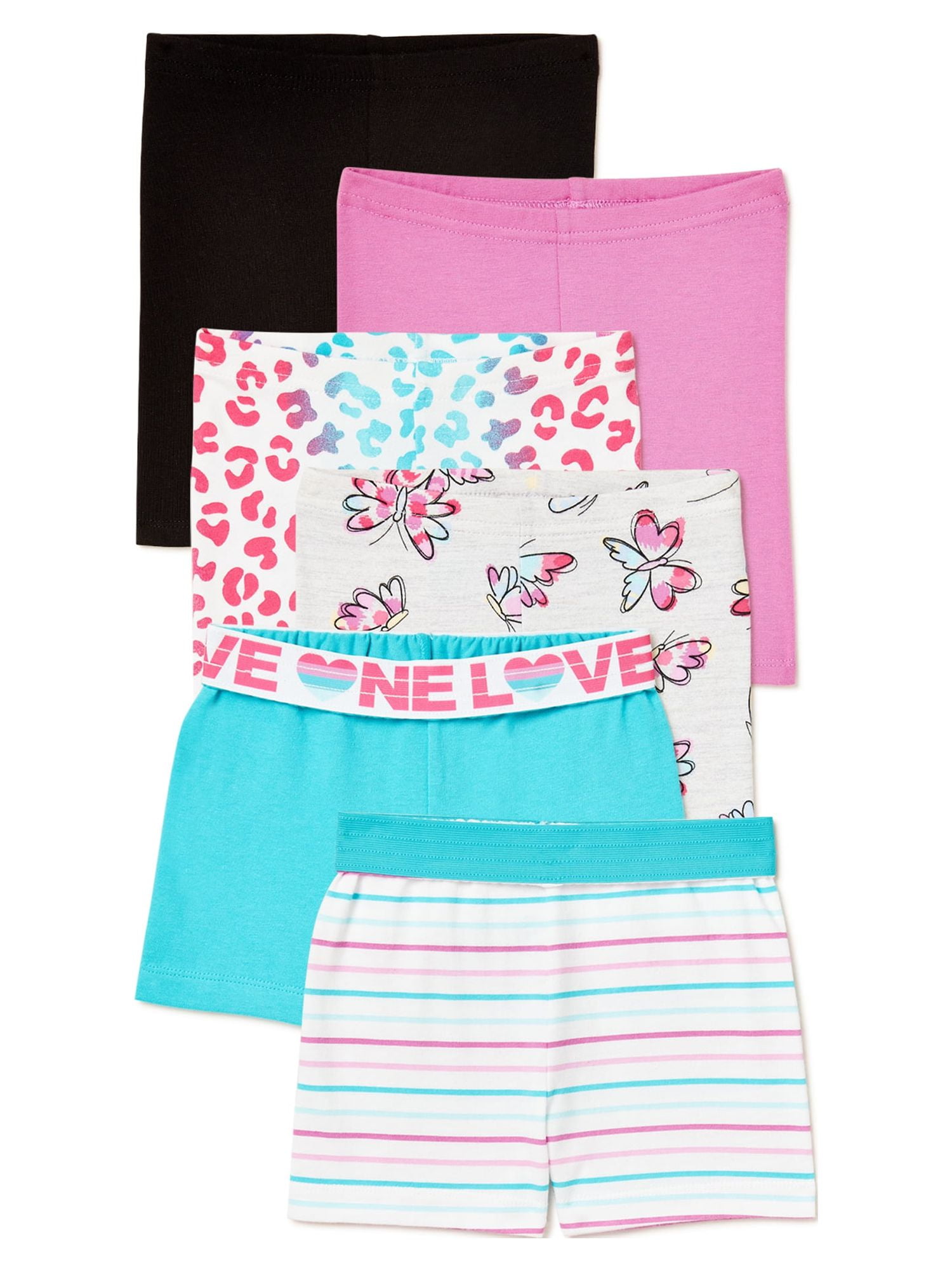 Garanimals Baby Girl & Toddler Girl Soffee and Biker Short Multipack, 6-Pack, Sizes 12M-5T