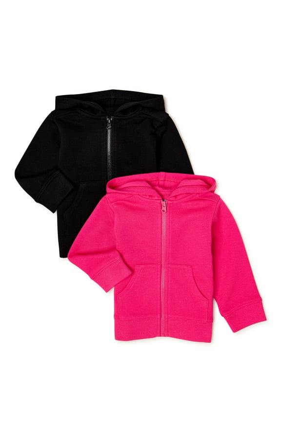 Baby Girls French Terry Hoodie, 2-Pack, Sizes 0/3M-24M