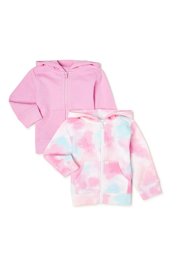 Baby Girls French Terry Hoodie, 2-Pack, Sizes 0/3M-24M