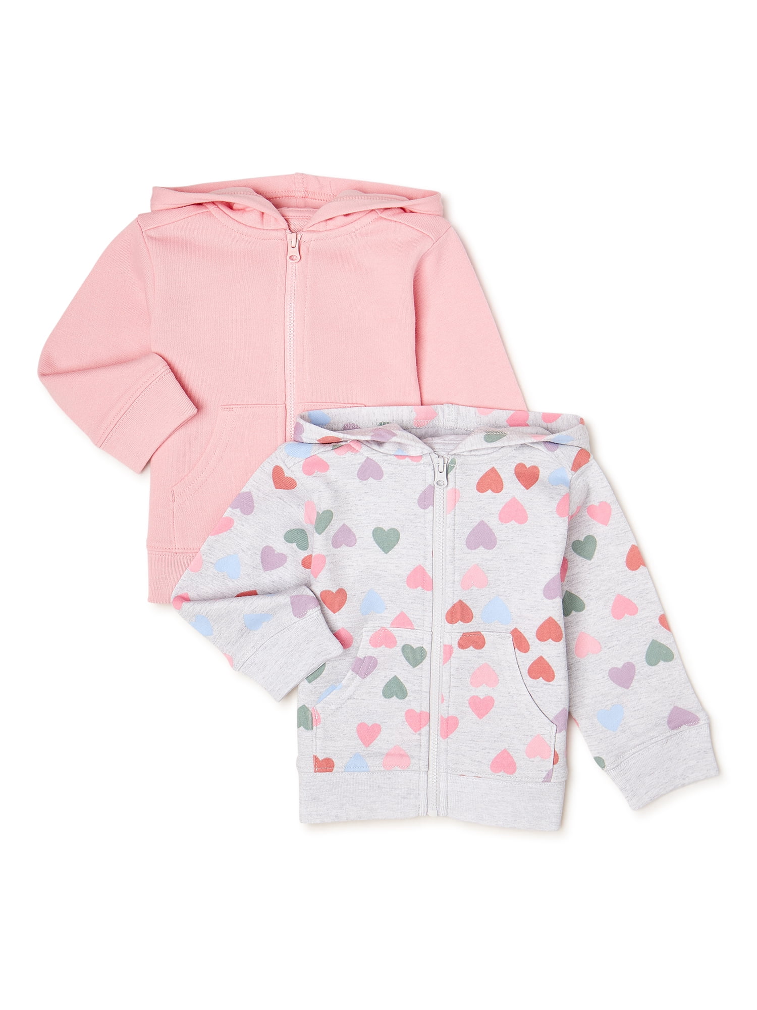 Garanimals Baby Girls Zip-Up French Terry Hoodies 2-Pack