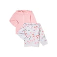 thumbnail image 1 of Garanimals Baby Girls French Terry Hoodie, 2-Pack, Sizes 0/3M-24M, 1 of 5