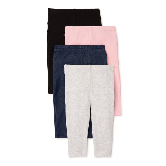 Garanimals Baby Girls' Legging Multipack, 4-Pack, Sizes 0/3M-24M