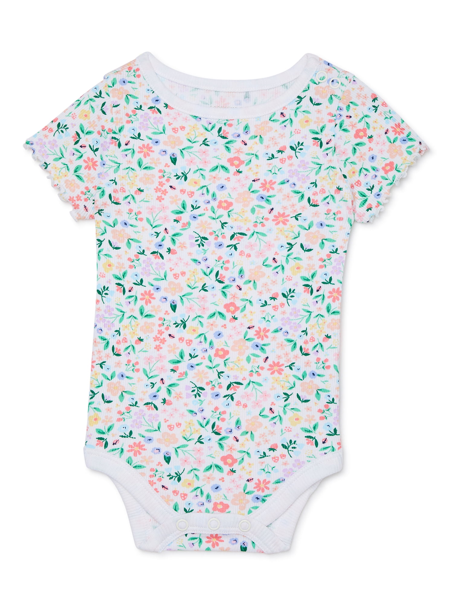 Garanimals Baby Girls’ Pointelle Bodysuit with Short Sleeves, Sizes 0M24M