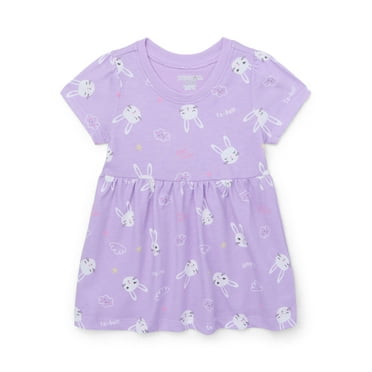 Garanimals Baby Girl Short Sleeve Print Jersey Dress, Sizes 0-24 Months