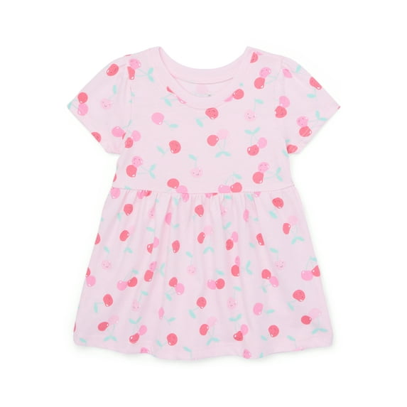 Garanimals Baby Girl Short Sleeve Print Jersey Dress, Sizes 0-24 Months