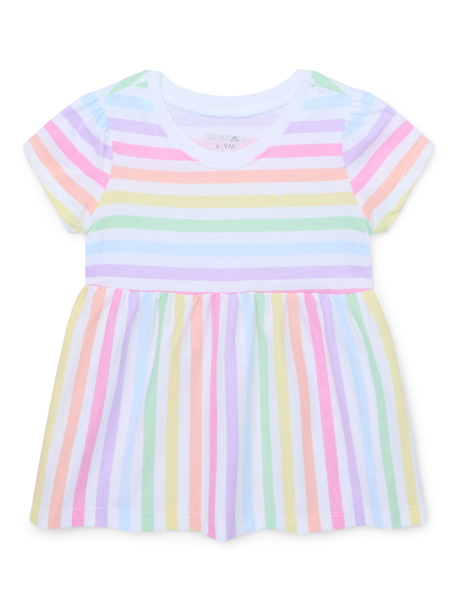 Baby Girl Short Sleeve Striped Jersey Dress, Sizes 0-24 Months