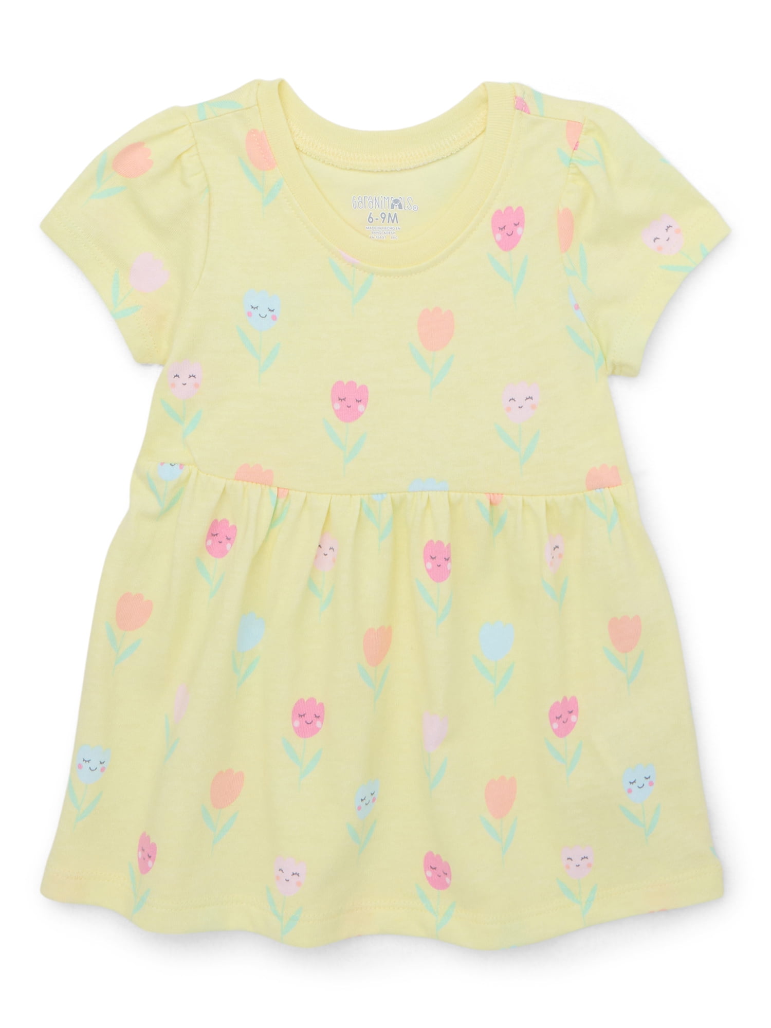 Garanimals Baby Girl Short Sleeve Print Jersey Dress, Sizes 0-24 Months