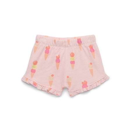 Garanimals Baby Girls Printed Knit Ruffle Shorts, Sizes 0M-24M
