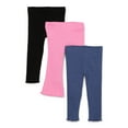 thumbnail image 1 of Garanimals Baby Girls Rib Jersey Leggings with Lettuce-Edge Trim, 3-Pack, Sizes 0-24M, 1 of 4