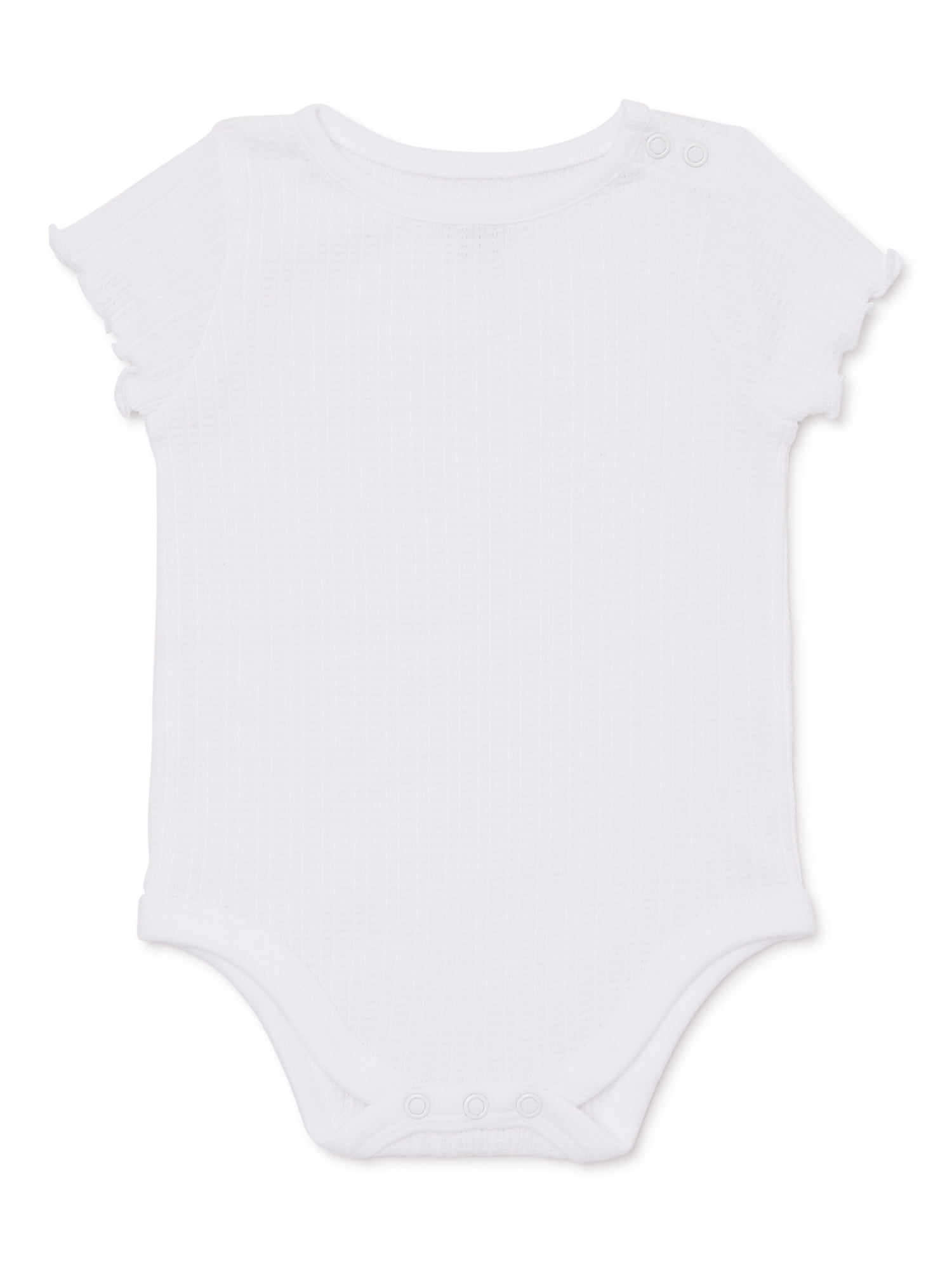Garanimals Baby Girls’ Short Sleeve Pointelle Bodysuit, Sizes 0M-24M ...