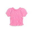thumbnail image 1 of Garanimals Baby Girl Smocked Short Sleeve Top, Sizes 0-24 Months, 1 of 4