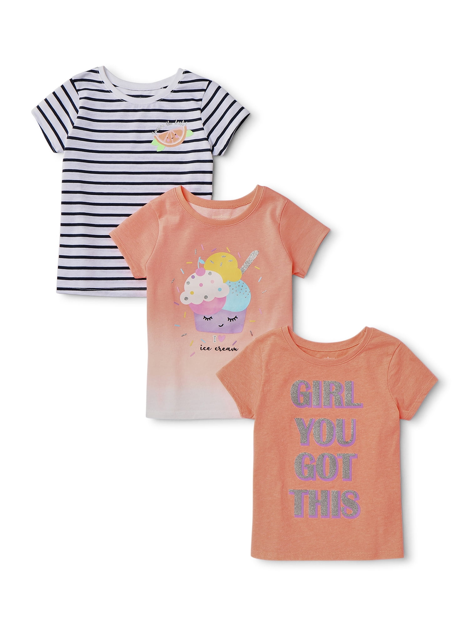 Garanimals Baby Girls Toddler Girls Graphic T shirts 3 Pack