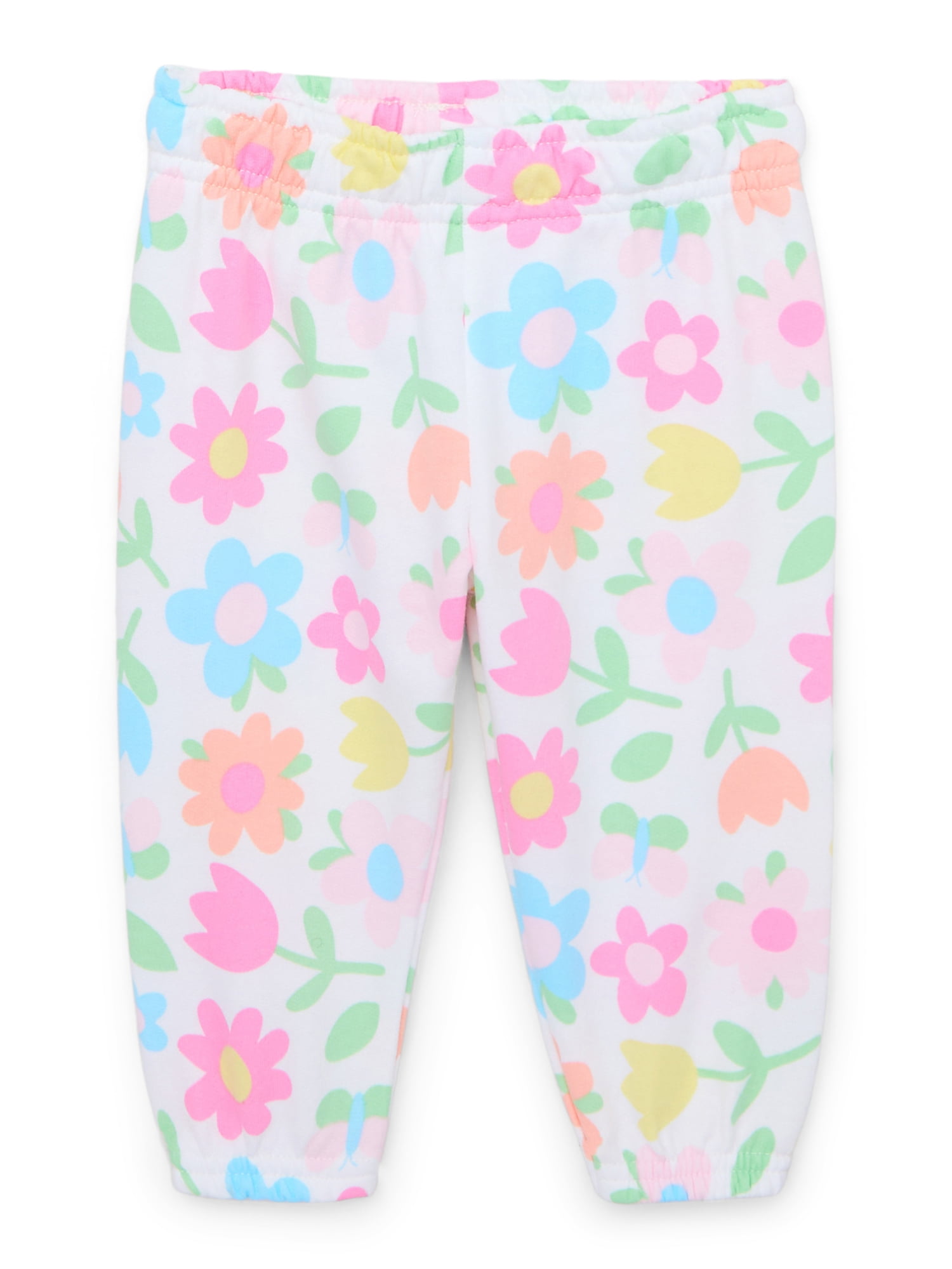 Baby Cotton Fleece Pants – Black & White Contrast