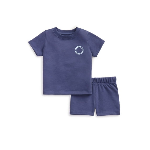 Garanimals Baby Short Sleeve French Terry T-Shirt & Shorts Outfit Set, Sizes 0-24 Months