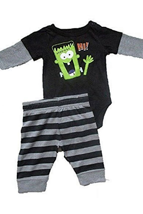 Garanimals Baby Toddler 2pc One Piece and Pant Set Hi Frankenstein (newborn)