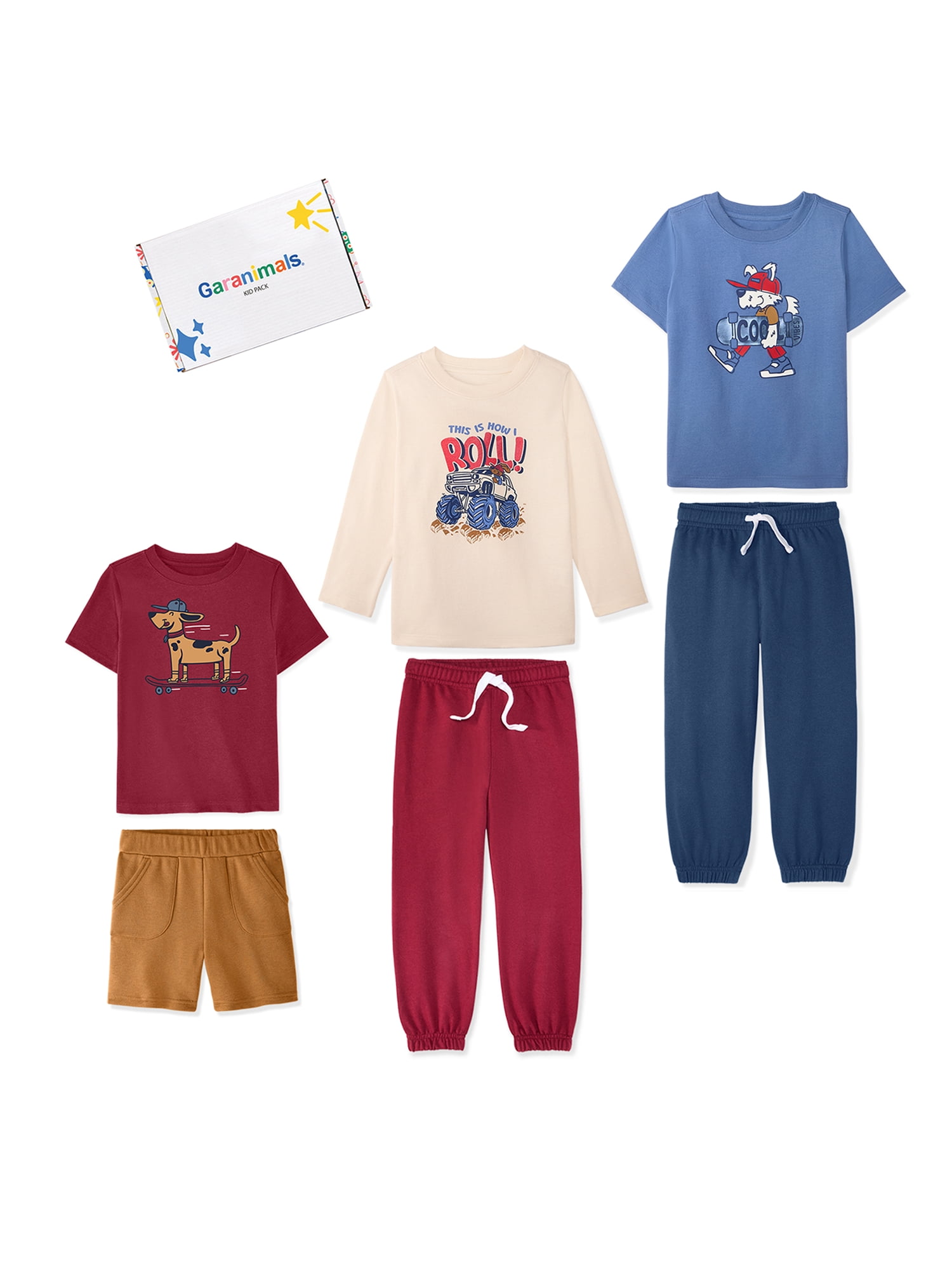 Garanimals Baby & Toddler Boy 6-Piece Kid Pack Outfit Set, Sizes 0-6T