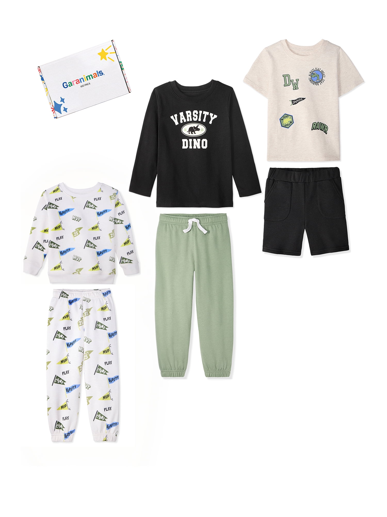 Garanimals Baby & Toddler Boy 6-Piece Kid Pack Outfit Set, Sizes 0-6T