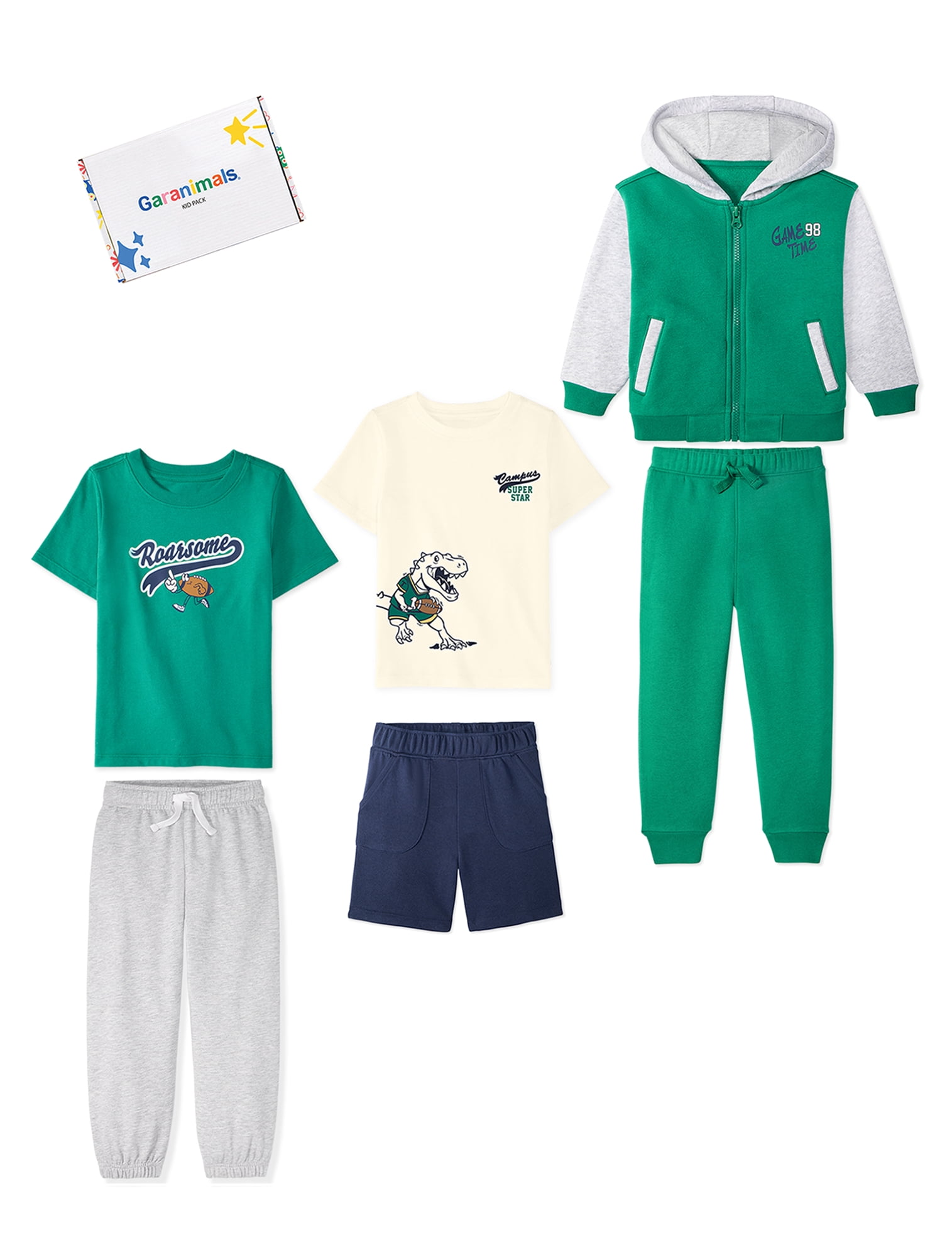 Garanimals Baby & Toddler Boy 6-Piece Kid Pack Outfit Set, Sizes 0-6T