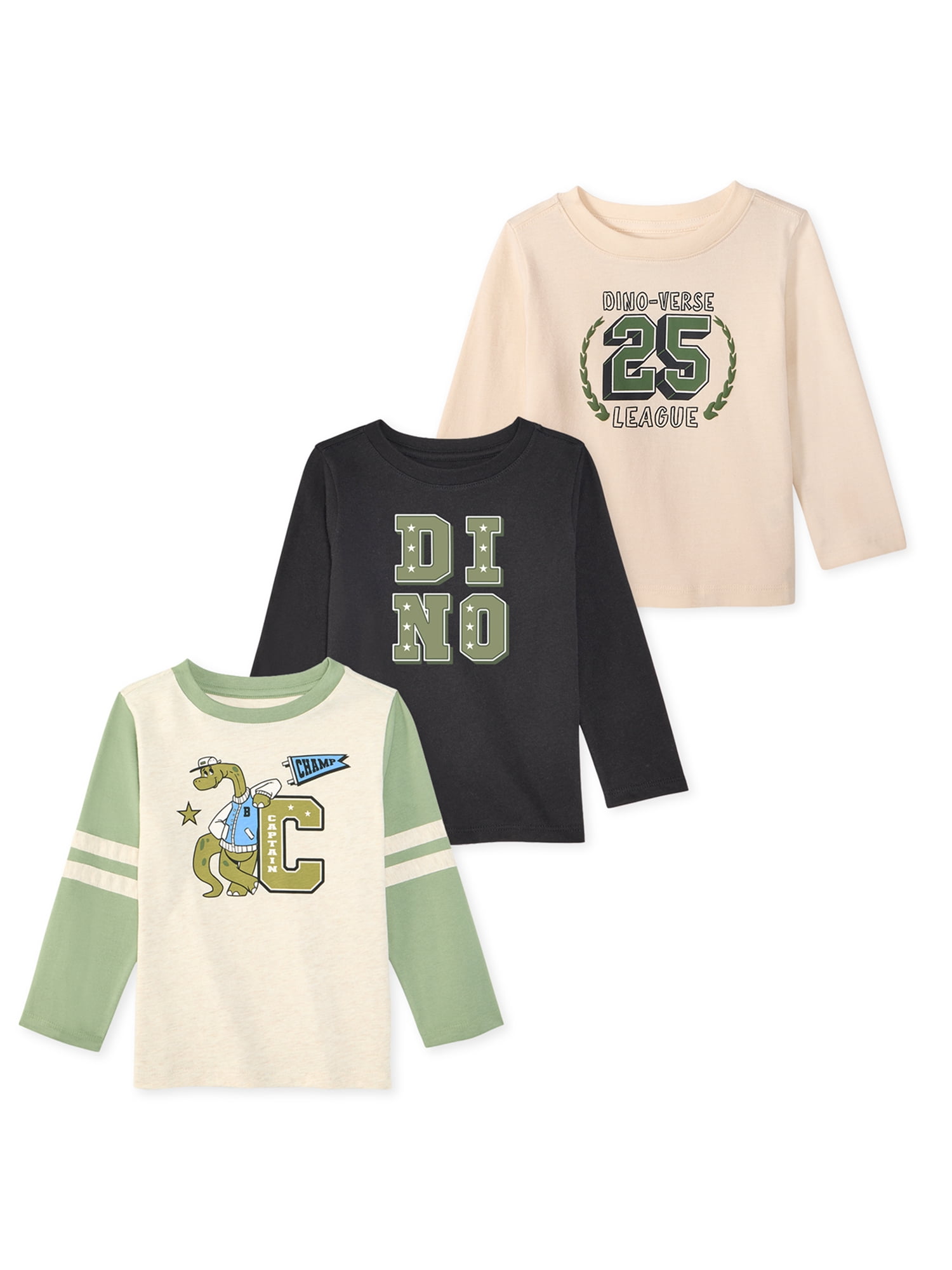 Baby & Toddler Boys Long Sleeve Shirts, Single & 3-Pack, Sizes 0-6T