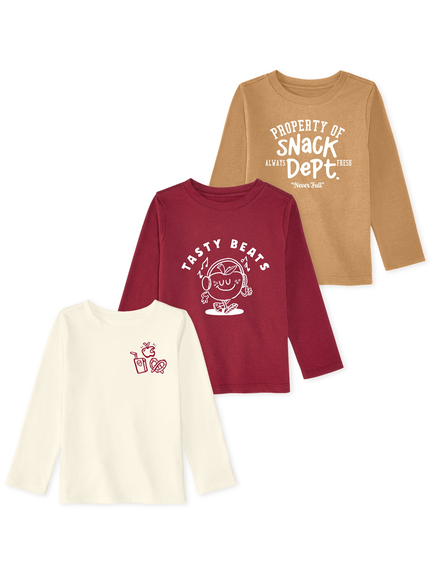 Baby & Toddler Boys Long Sleeve Shirts, Single & 3-Pack, Sizes 0-6T