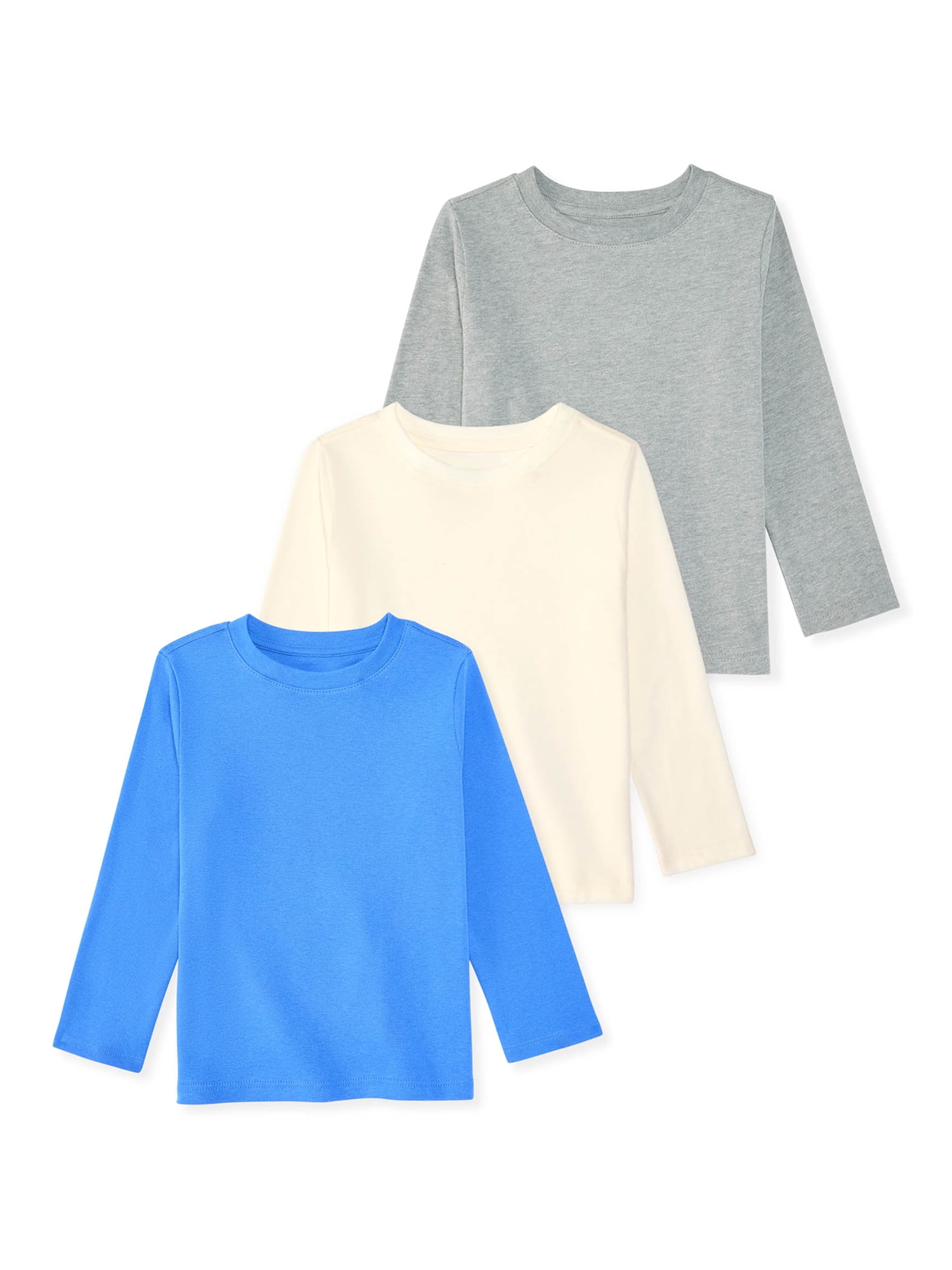 Baby & Toddler Boys Long Sleeve Shirts, Single & 3-Pack, Sizes 0-6T