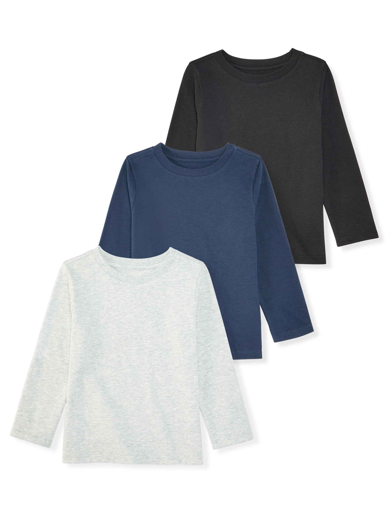 Baby & Toddler Boys Long Sleeve Shirts, Single & 3-Pack, Sizes 0-6T