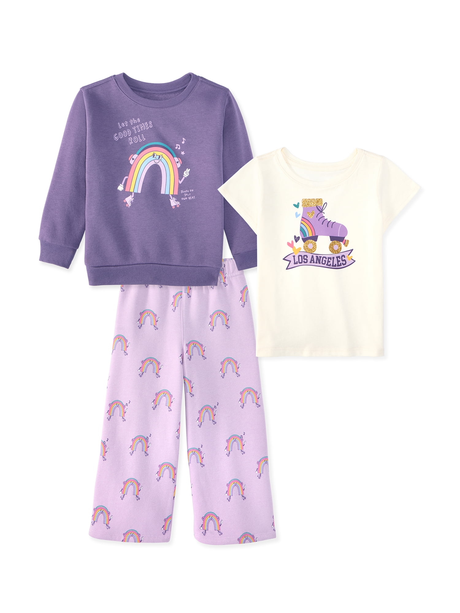 Baby & Toddler Girl 3-Piece Outfit Set, Sizes 0-6T