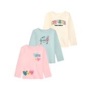 Garanimals Baby & Toddler Girl Long Sleeve Shirts, Single & 3-Pack, Sizes 0-6T