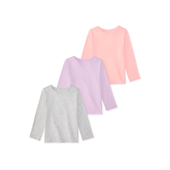 Garanimals Baby & Toddler Girl Long Sleeve Shirts, Single & 3-Pack, Sizes 0-6T