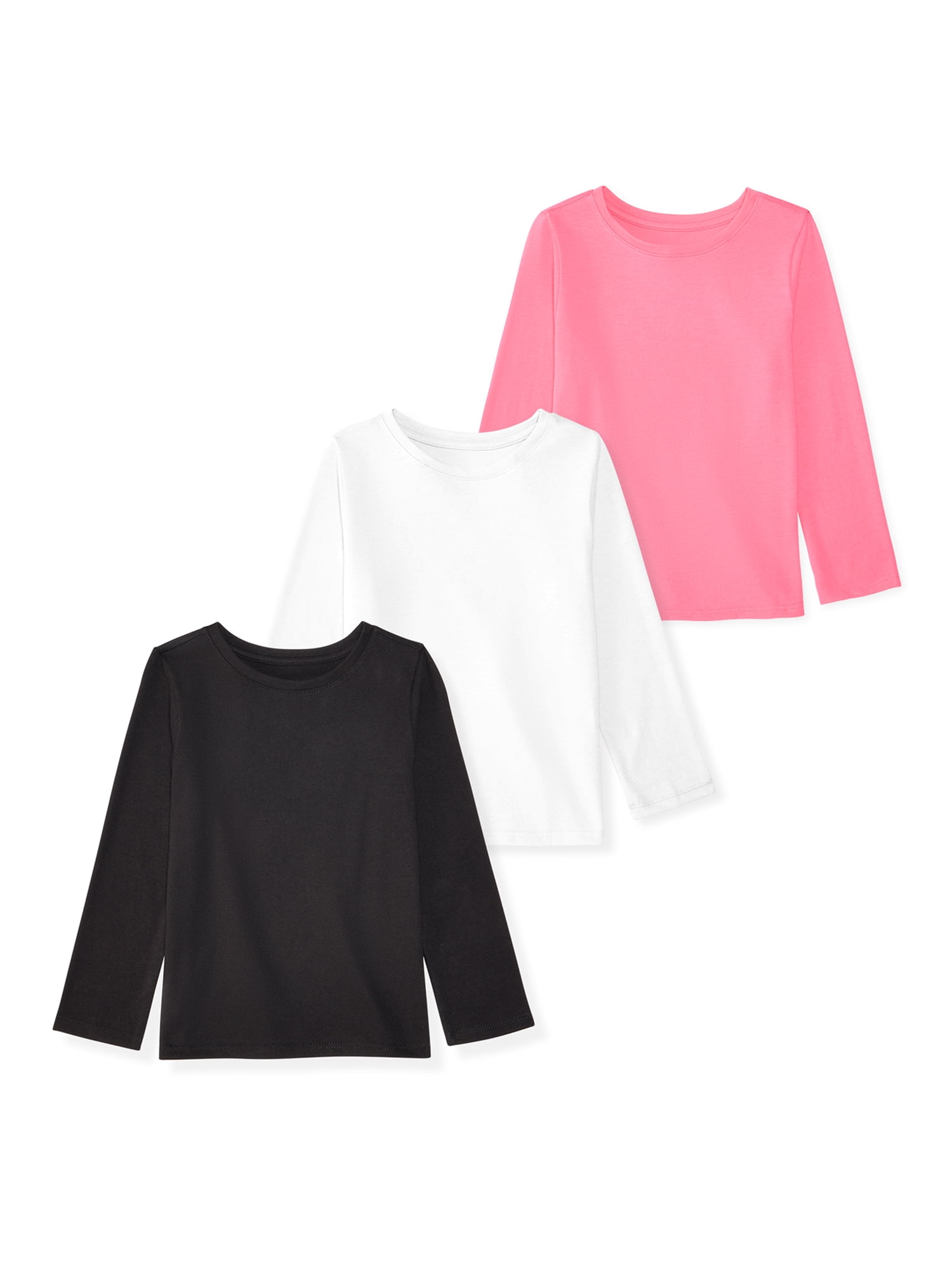 Garanimals Baby & Toddler Girl Long Sleeve Shirts, Single & 3-Pack, Sizes 0-6T
