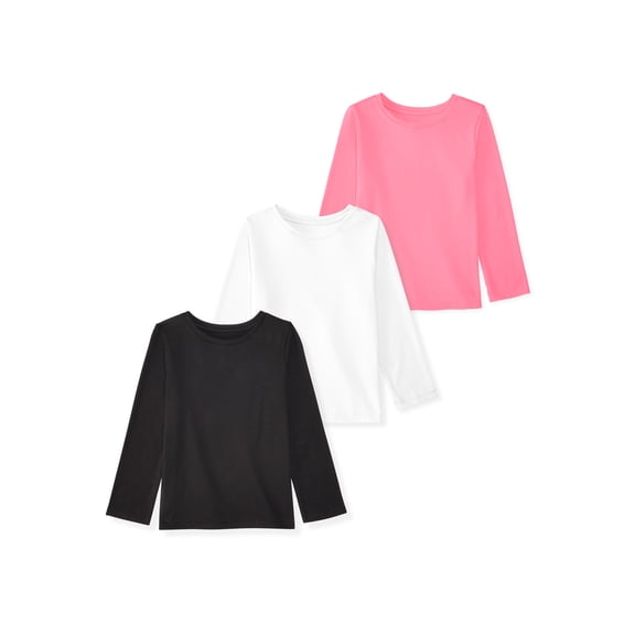 Garanimals Baby & Toddler Girl Long Sleeve Shirts, Single & 3-Pack, Sizes 0-6T