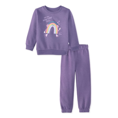 Garanimals Baby & Toddler Girl Outfit Set, 2-Piece Fleece, Sizes 0-6T
