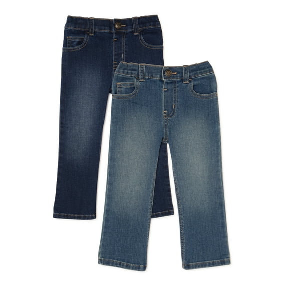 Garanimals Baby and Toddler Boy Bootcut Denim Jeans Multipack, 2-Pack, Sizes 12M-5T