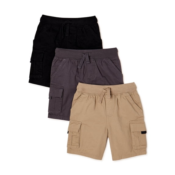 Garanimals Baby and Toddler Boy Cargo Shorts Multipack, 3-Pack, Sizes 12M-5T
