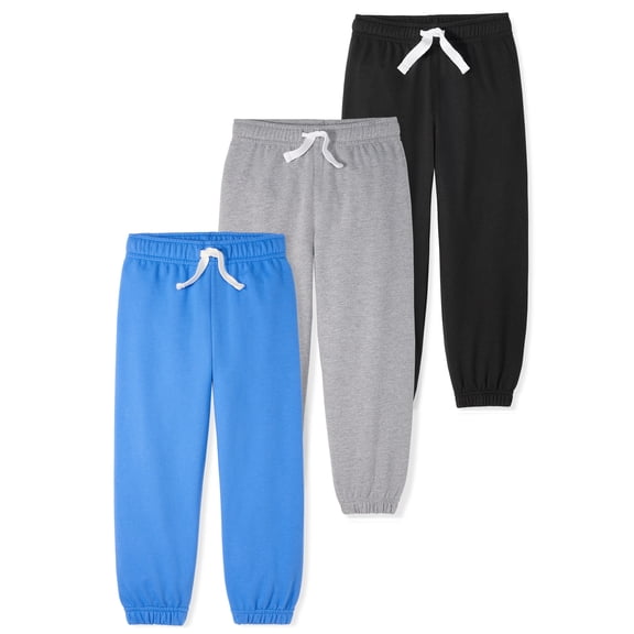 Garanimals Toddler Boy Cotton French Terry Pull-On Joggers, 3-Pack, 0M–6T