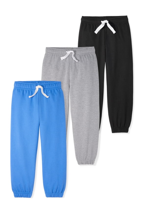 Baby Boy Cotton French Terry Pull-On Joggers, 3-Pack, 0M–6T