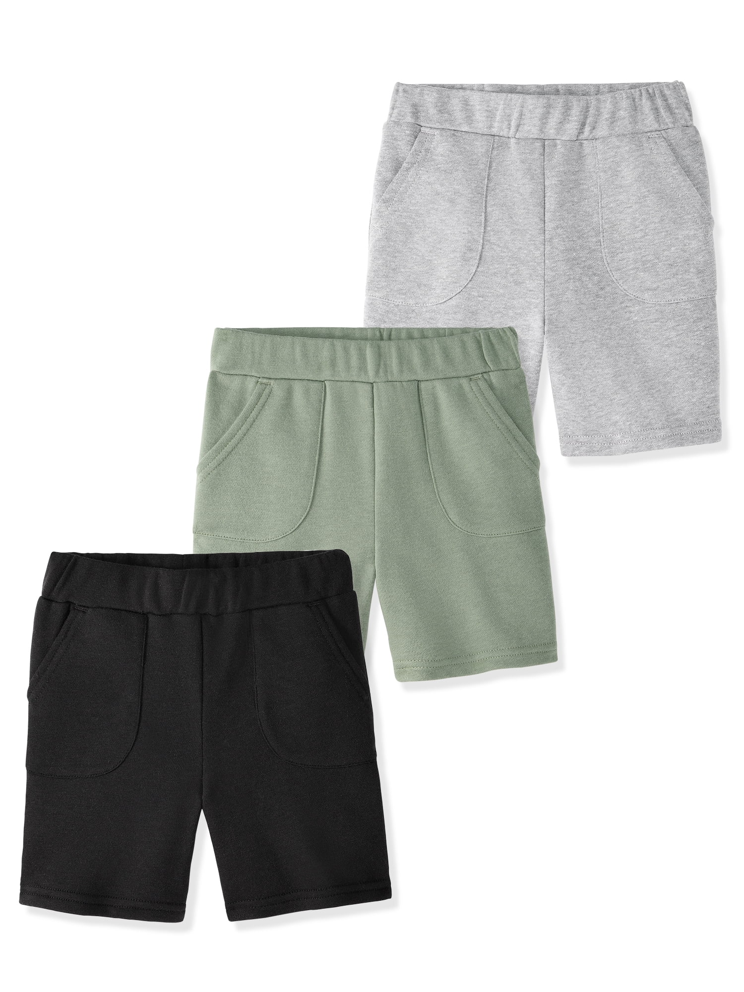 Garanimals Newborn, Baby & Toddler Boy Cotton French Terry Pull-On Shorts, 3-Pack, Sizes 0-6T