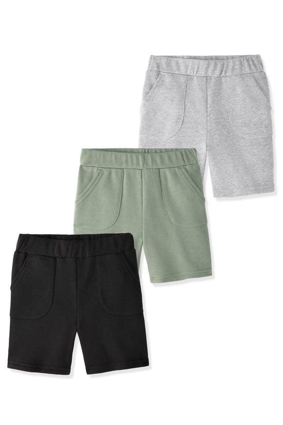 Baby & Toddler Boy Cotton French Terry Pull-On Shorts, 3-Pack, 0M–6T