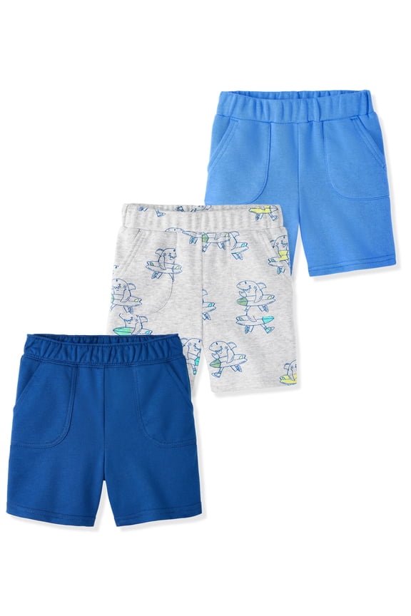 Baby & Toddler Boy Cotton French Terry Pull-On Shorts, 3-Pack, 0M–6T