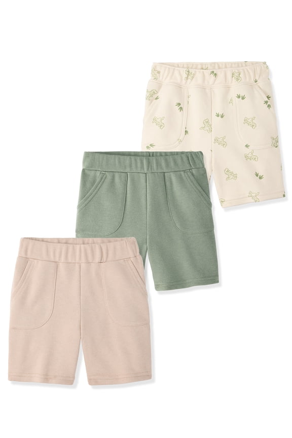 Baby & Toddler Boy Cotton French Terry Pull-On Shorts, 3-Pack, 0M–6T