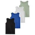 thumbnail image 1 of Garanimals Baby & Toddler Boy Cotton Solid Tank Tops, 4-Pack, 0M–6T, 1 of 10