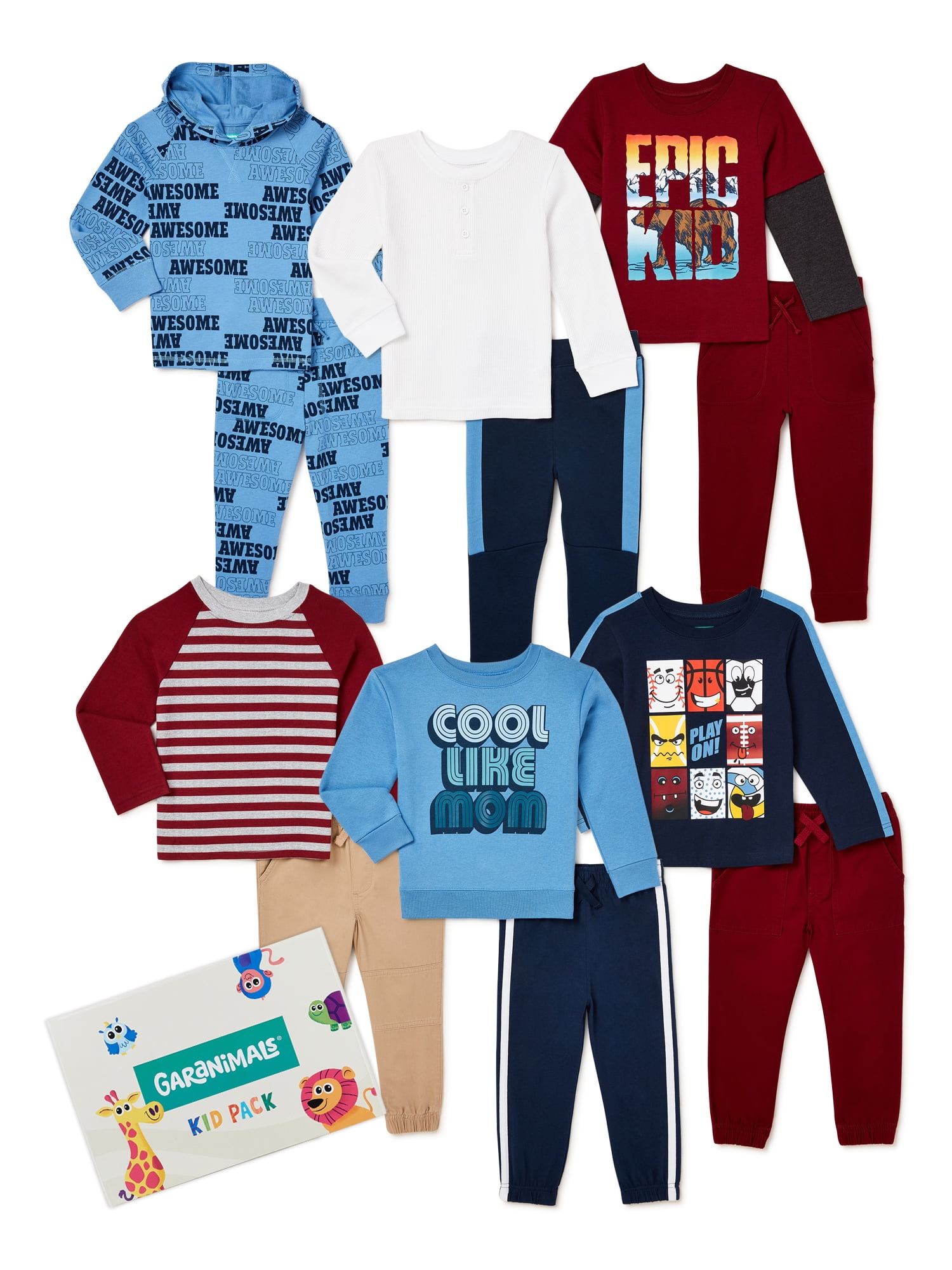 Garanimals Baby and Toddler Boy LongSleeve Mix and Match KidPack
