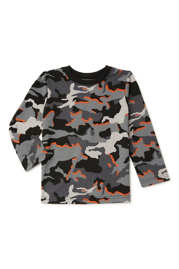 Baby and Toddler Boy Long Sleeve Printed T-Shirt, Sizes 12M-5T