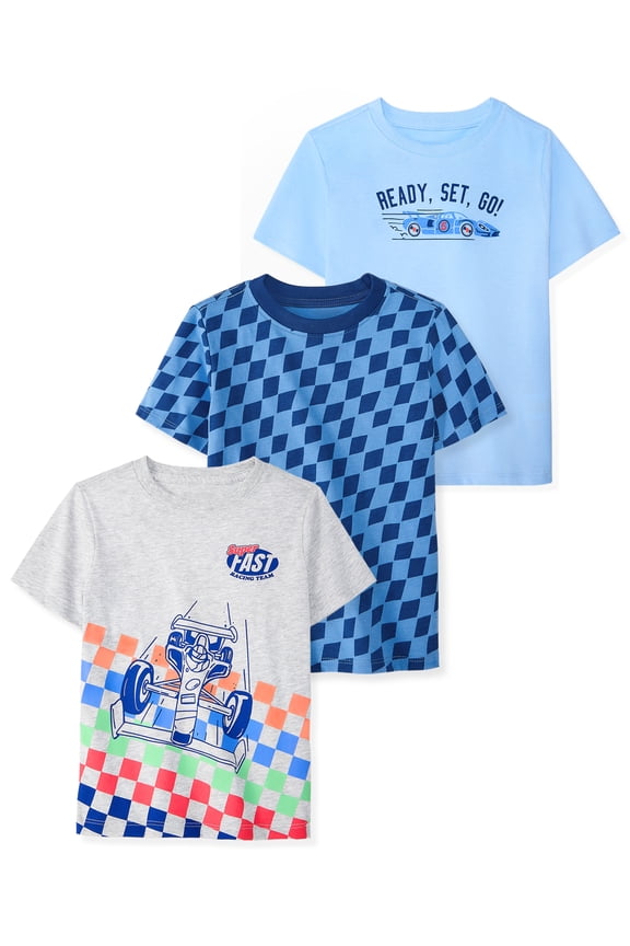Baby & Toddler Boy Cotton Short-Sleeve Graphic T-Shirts, 3-Pack, 0M–6T