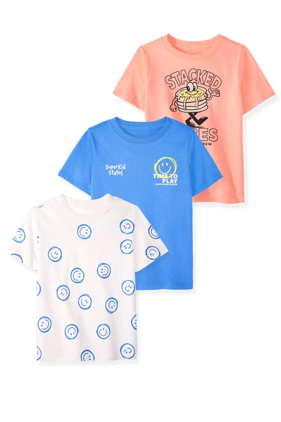 Baby & Toddler Boy Cotton Short-Sleeve Graphic T-Shirts, 3-Pack, 0M–6T
