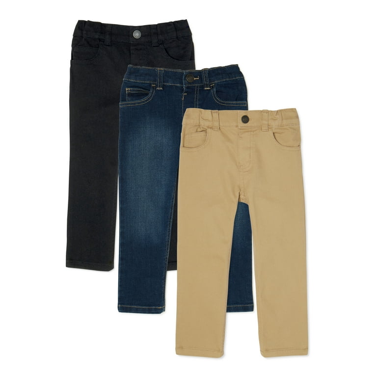 Garanimals Baby and Toddler Boy Slim Fit Denim Jeans and Twill Pants Multipack 3 Pack Sizes 12M 5T Walmart